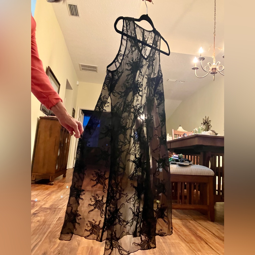 Embroidered Sheer Tunic Top With Bralette
